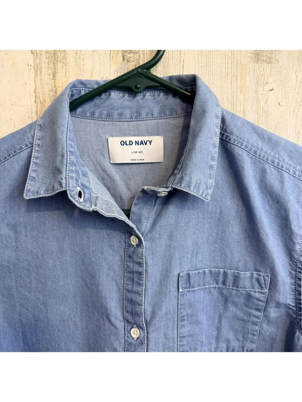 Old Navy Girls L(10-12) Light Blue Cotton Button-Up Shirt